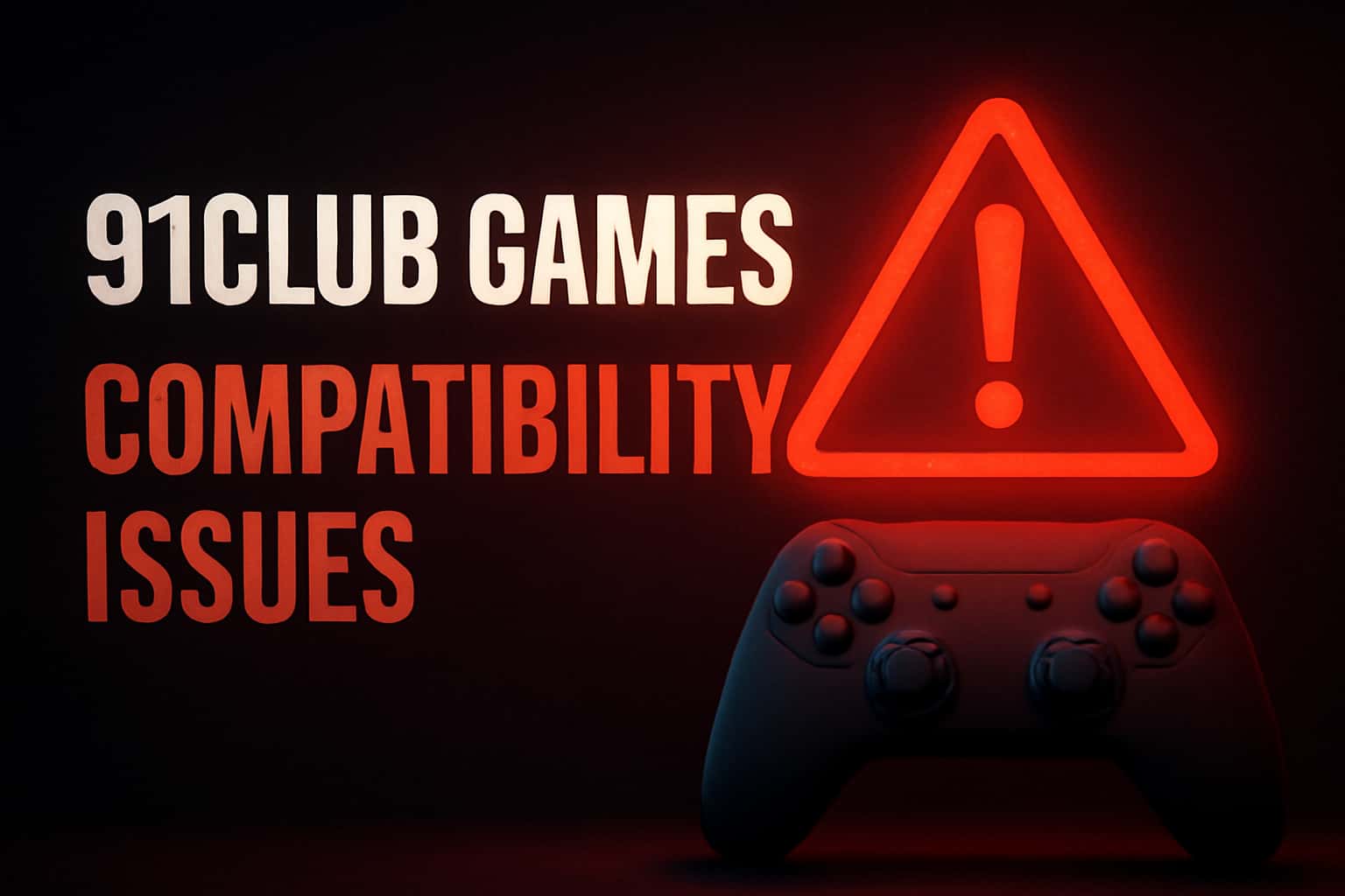 A neutral scene depicting the compatibility issues of 91Club Games