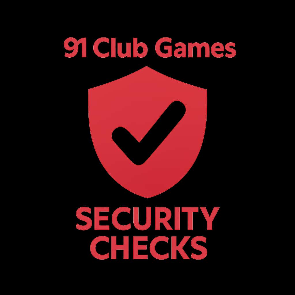 An icon representing security checks with a red theme for 91Club Games.